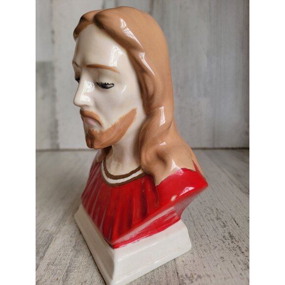 Vintage Easter Jesus head bust‎ unique Xmas home decor religious - Picture 7 of 8